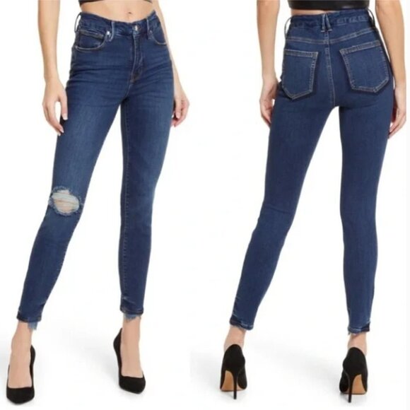 Good American Good Legs Shadow Pocket High Waist Skinny Jean 4/27 GLSPBD873T - Picture 1 of 12